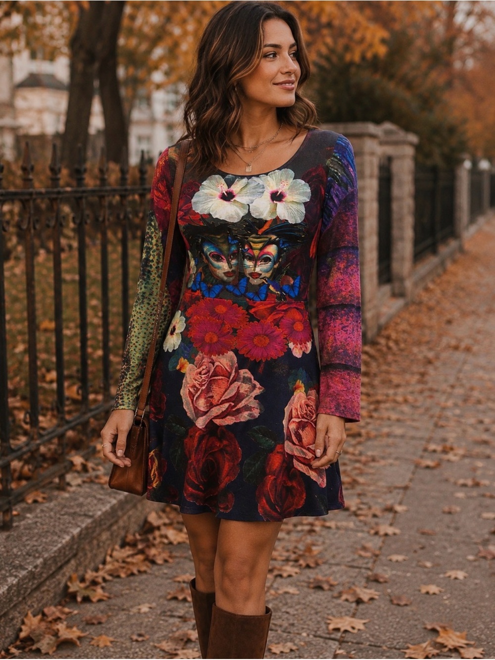 Desigual x cirque de soleil inspired Print Long Sleeve Dress